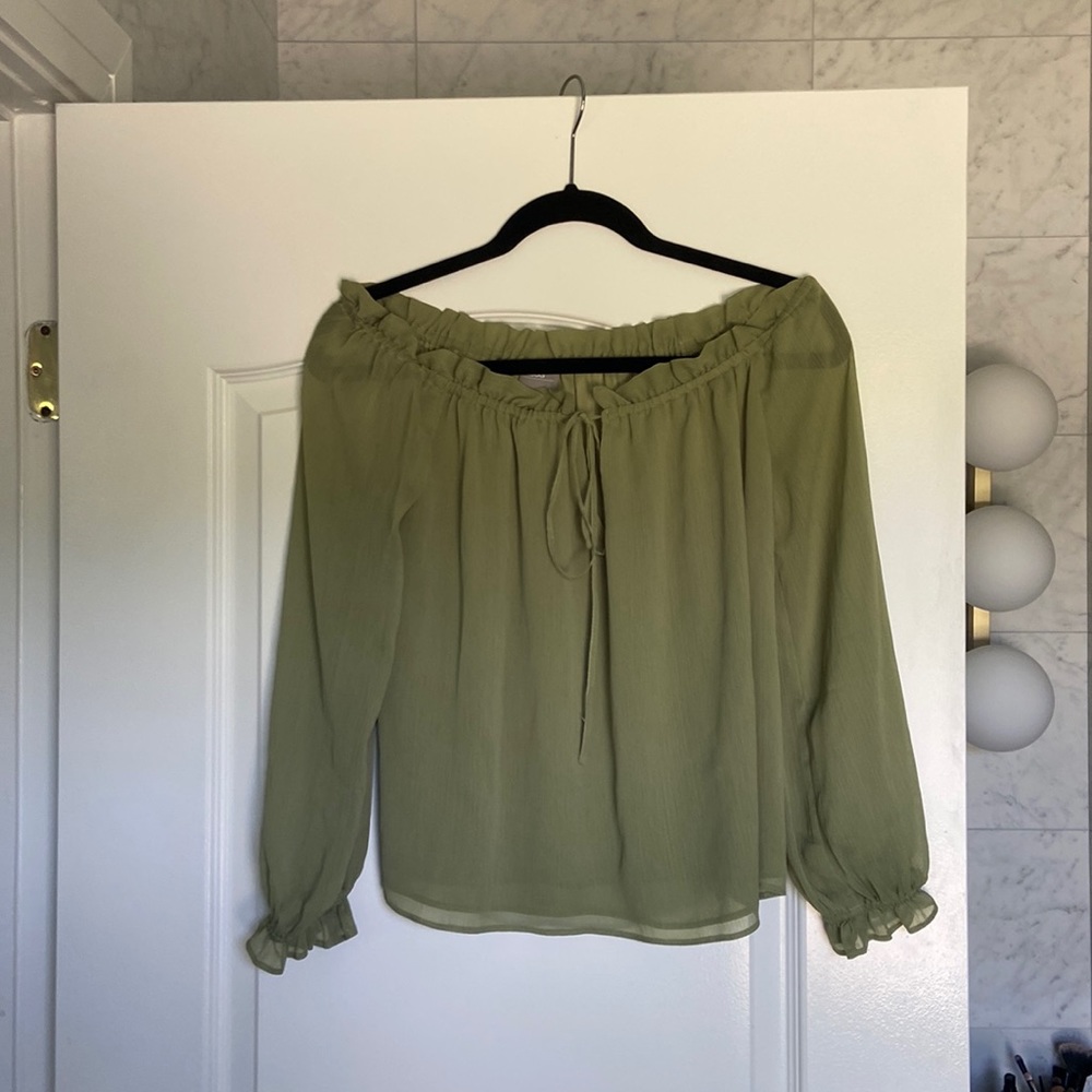 Off the shoulder green loose asos top